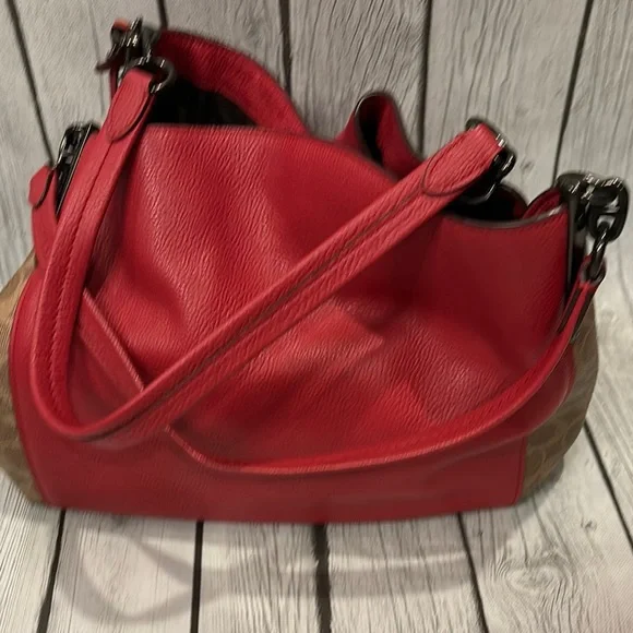 Coach Red and Brown Hobo Bag and wallet set - Picture 11 of 17